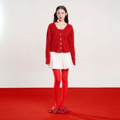 Chân Váy Nữ DOTTIE Ngắn Xếp Li - Trắng - S0204