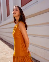 Đầm Linen F2 Vàng Nghệ Autumn Charm