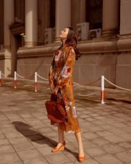 Đầm Linen F2 Vàng Nâu Autumn Charm