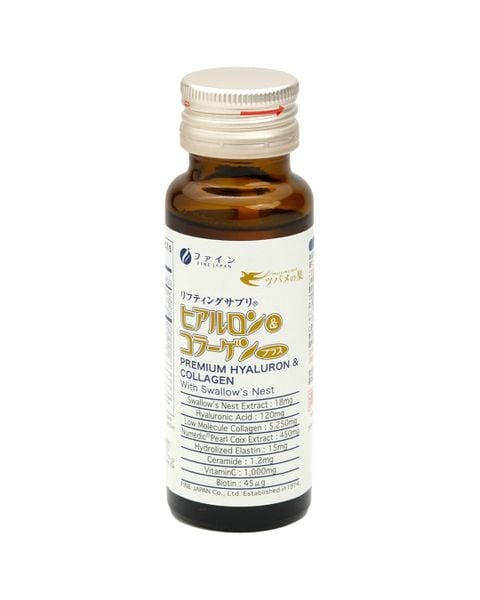 Collagen Fine Japan Hyaluron Collagen Premium Swallow Nest (Hộp 10 Chai x 50ml)