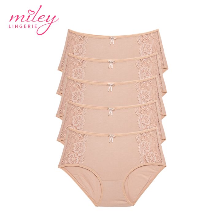 Combo 5 Quần Lót Lưng Cao Modal Phối Ren Active Miley Lingerie FDS0925 - Màu Da