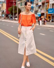 Áo Kiểu Linen Cam Summer Muse