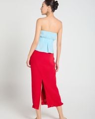Chân Váy Nữ F2 Linen Đỏ A Touch Of Effortless Elegance