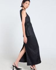 Chân Váy Nữ F2 Linen Đen Tender Drit
