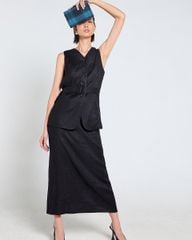 Chân Váy Nữ F2 Linen Đen Tender Drit