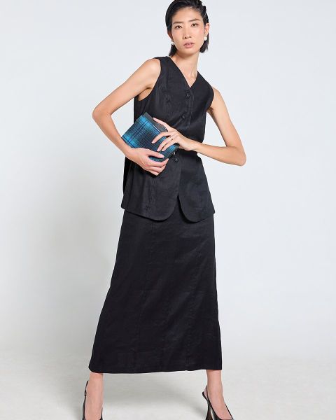 Chân Váy Nữ F2 Linen Đen Tender Drit