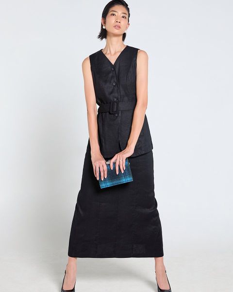 Chân Váy Nữ F2 Linen Đen Tender Drit
