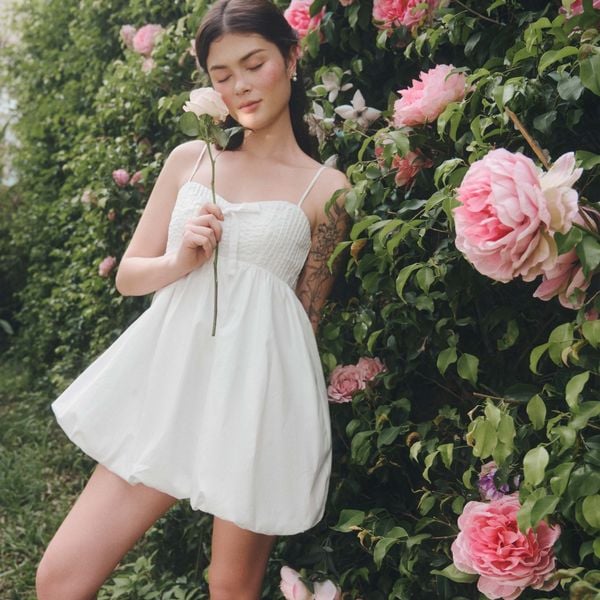 Đầm Nữ DOTTIE Ngắn Tùng Bí Cúp Ngực - Trắng - D0657