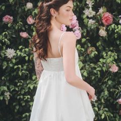 Đầm Nữ DOTTIE Ngắn Tùng Bí Cúp Ngực - Trắng - D0657