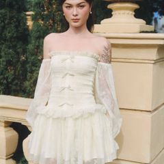 Đầm Nữ DOTTIE Ngắn Tay Phồng Smocking - Vàng - D0681
