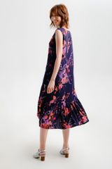 Đầm Lụa F2 Tím Họa Tiết