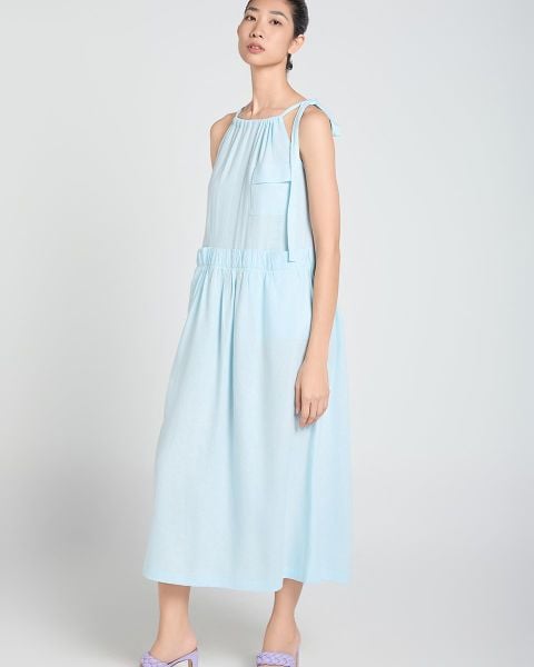 Đầm Nữ F2 Linen Xanh A Touch Of Effortless Elegance