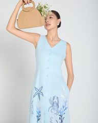 Đầm Nữ F2 Linen Xanh A Touch Of Effortless Elegance