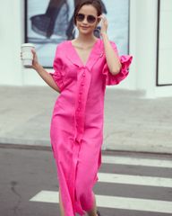 Đầm Linen Hồng City Girls