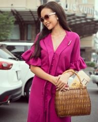 Đầm Linen Tím City Girls