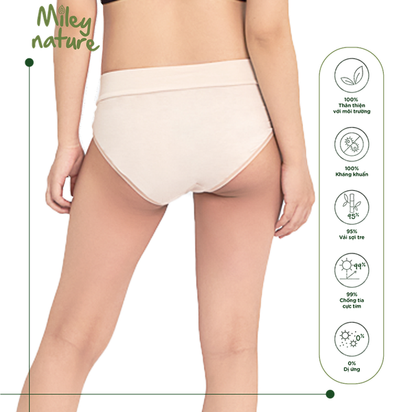 Quần Lót Dành Cho Mẹ Bầu Cạp Chéo Vải Sợi Cotton Lụa Miley Nature Miley Lingerie PRC0200