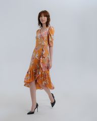 Đầm Lụa F2 Cam Hoa Hương Mùa Hè