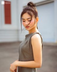 Đầm Nữ F2 Linen Rêu Đậm Fall Muse