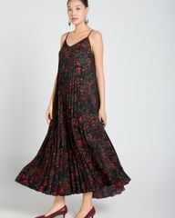 Đầm Nữ F2 Lụa Nữ Hoa Đỏ A Touch Of Effortless Elegance