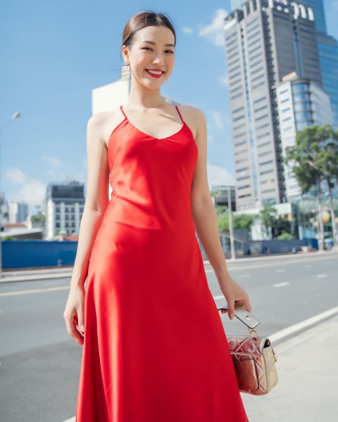 Đầm Lụa Đỏ City Girl