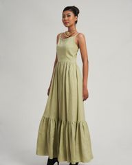 Đầm Linen Nữ F2 Xanh Mạ Modern Women