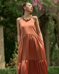 Đầm Lụa F2 Cam Đất Into The Wood