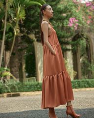 Đầm Lụa F2 Cam Đất Into The Wood