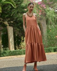 Đầm Lụa F2 Cam Đất Into The Wood