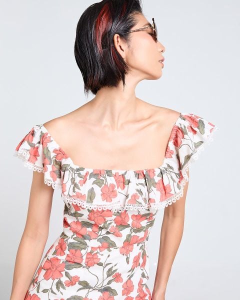 Đầm Nữ F2 Linen Cam Hoa Tender Drit