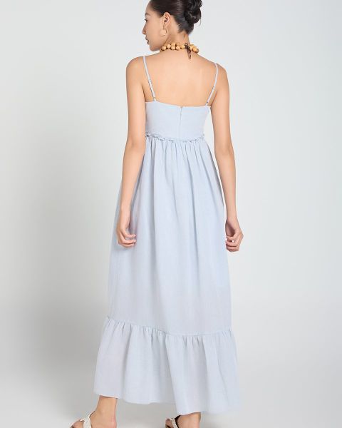 Đầm Nữ F2 Linen Xanh Nhạt A Touch Of Effortless Elegance