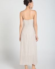 Đầm Nữ F2 Linen Kem Sọc A Touch Of Effortless Elegance