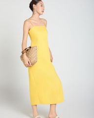 Đầm Nữ F2 Linen Vàng A Touch Of Effortless Elegance