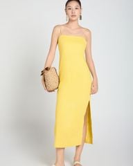Đầm Nữ F2 Linen Vàng A Touch Of Effortless Elegance