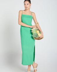 Đầm Nữ F2 Linen Xanh Lá A Touch Of Effortless Elegance