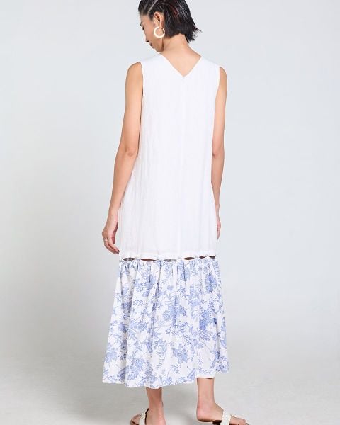 Đầm Nữ F2 Linen Nữ Trắng Tùng Tender Drit