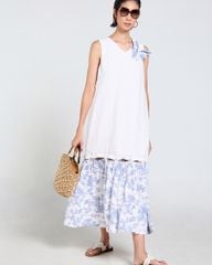 Đầm Nữ F2 Linen Nữ Trắng Tùng Tender Drit