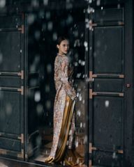 Quần Áo Dài Nữ F2 Lụa Vàng Đồng