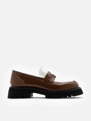 Giày loafers da Pazzion Zilpah Embellished Two-Tone Penny Loafers