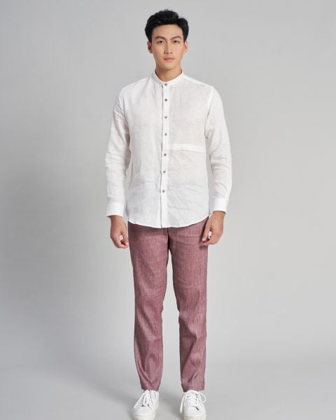 Áo Sơ Mi Nam F2 Linen Trắng  The New Cool