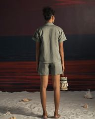 Áo Sơ Mi Nữ F2 Linen Xanh Rêu Summer Get Away