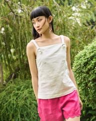 Áo Kiểu Linen Trắng F2 Chocolate Fall In Love