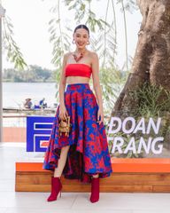 Chân Váy Nữ Gấm Đó Xanh F2 De Soleil