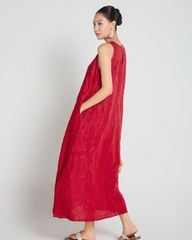 Đầm Nữ F2 Linen Đỏ A Touch Of Effortless Elegance