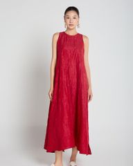 Đầm Nữ F2 Linen Đỏ A Touch Of Effortless Elegance
