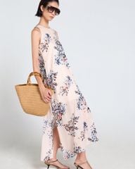 Đầm Nữ F2 Linen Tơ Hồng Hoa Tender Drit