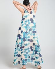 Đầm Nữ F2 Linen Tơ Kem Bi Xanh A Touch Of Effortless Elegance