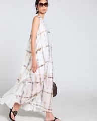 Đầm Nữ F2 Lụa Nữ Trắng Họa Tiết Tender Drit