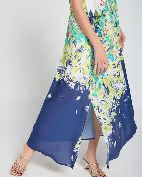 Đầm Nữ F2 Linen Xanh Họa Tiết A Touch Of Effortless Elegance