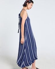 Đầm Nữ F2 Linen Xanh Đen Sọc Tender Drit