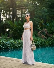 Áo Kiểu Linen Nữ Sọc Hồng F2 De Soleil